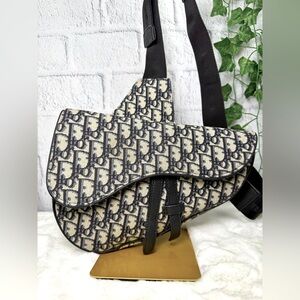 Dior Oblique Jacquard Saddle Crossbody Bag